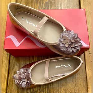 New Never Worn Nina Toddler Girls Ballet Flats 10.5M Pink Metallic
